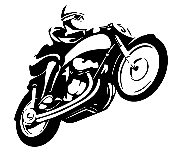 Visuel noir et blanc d’un motif de moto