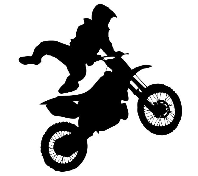 Visuel noir et blanc d’un motif de moto