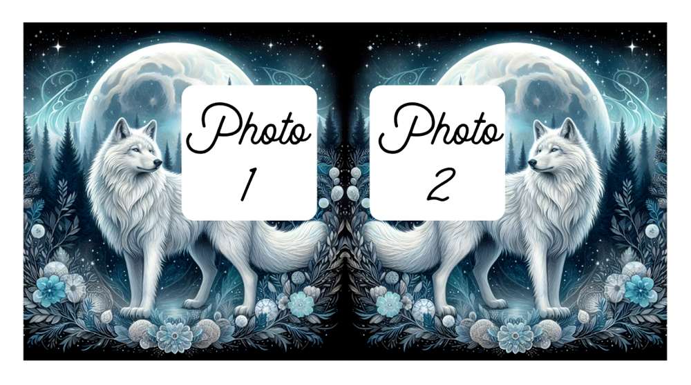 Aperçu d’un mug personnalisé avec deux photos de loups