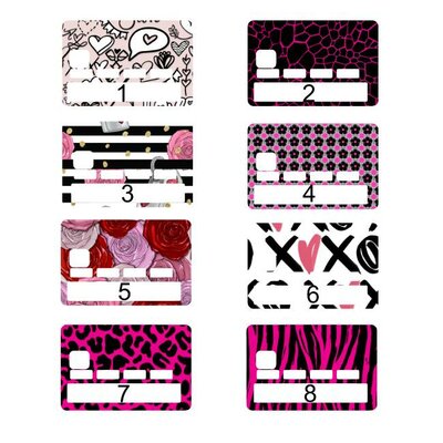 Planche de motifs pour sticker de carte bancaire