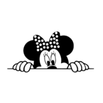 Minnie qui regarde par-dessus une ligne
