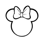 Contour de la tête de Minnie avec son nœud