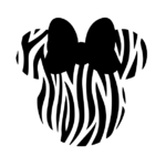 Silhouette de Minnie avec un nœud rayé