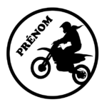 Visuel noir et blanc d’un motif de moto à personnaliser