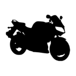 Visuel noir et blanc d’un motif de moto