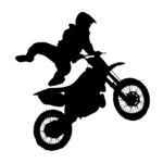 Visuel noir et blanc d’un motif de moto