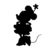 Silhouette noire de Minnie avec une fleur