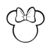 Contour de la tête de Minnie avec son nœud