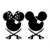 Sticker Minnie et Mickey pirates en noir et blanc