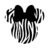 Silhouette de Minnie avec un nœud rayé