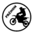 Visuel noir et blanc d’un motif de moto à personnaliser