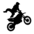 Visuel noir et blanc d’un motif de moto
