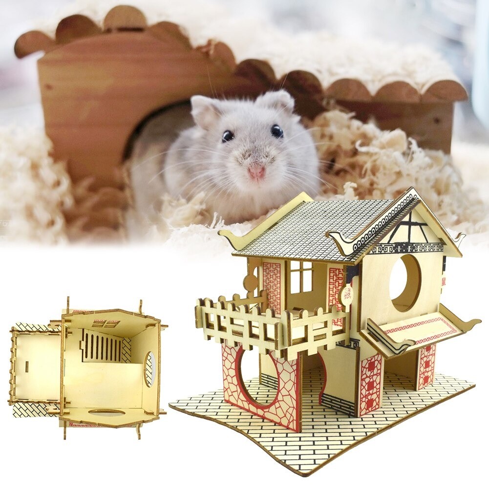 Maison-en-bois-rongeur-Maison-pour-hamster-Aire-de-jeux-souris-Habitation-bois-gerbille