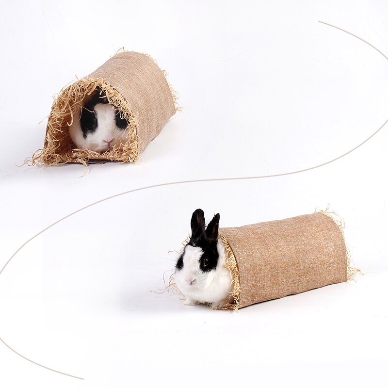 Tunnel-paille-rongeur-Tunnel-jeu-cochon-d’inde-Abri-naturel-lapin-Couchage-herbe-hamster