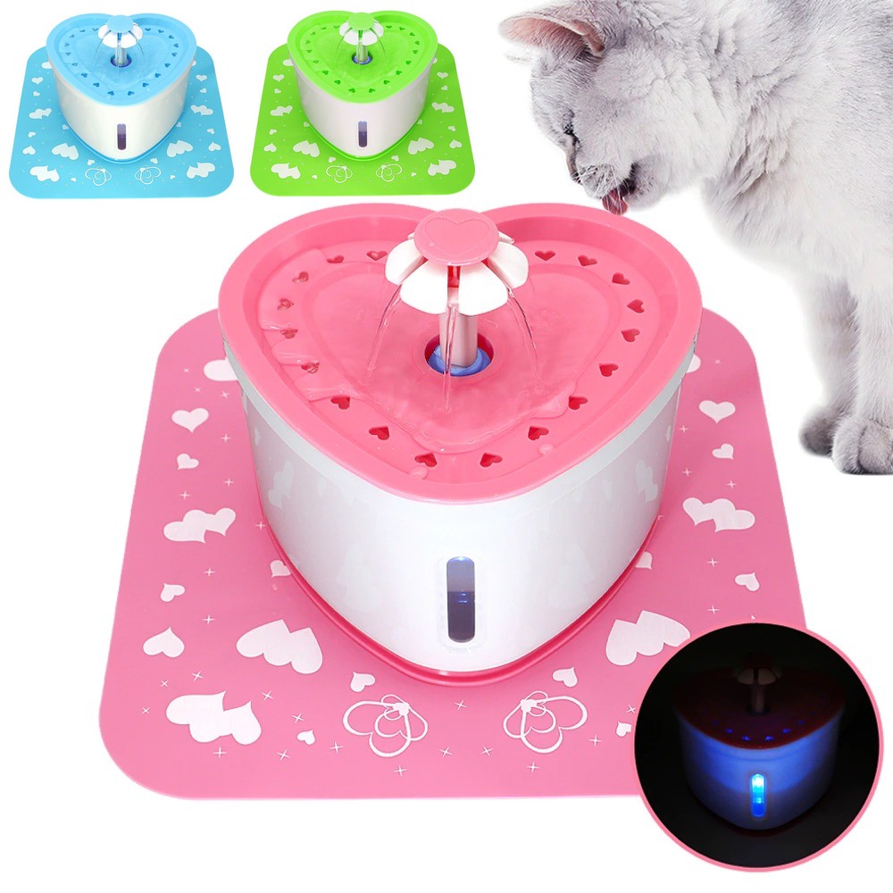 Fontaine à eau lumineuse Valentine pour chats - Petits Compagnons