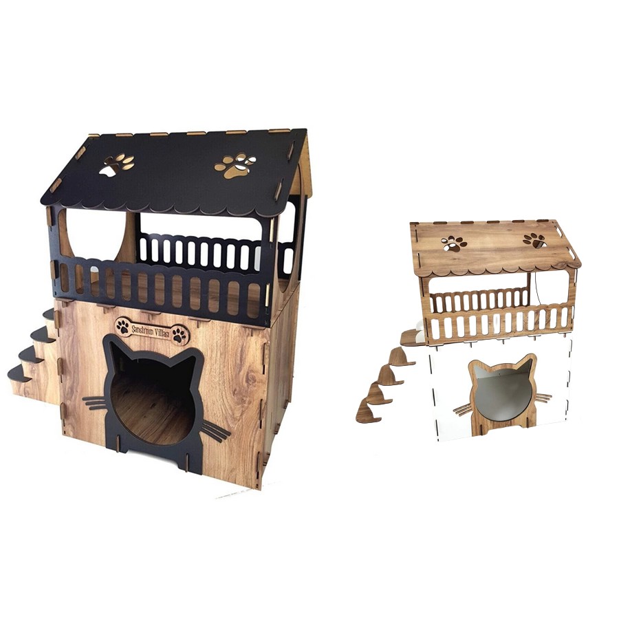 Maison-etage-pour-chat-Cabane-en-bois-chat-Couchage-original-pour-chats-Jouet-pour-chat-d-interieur