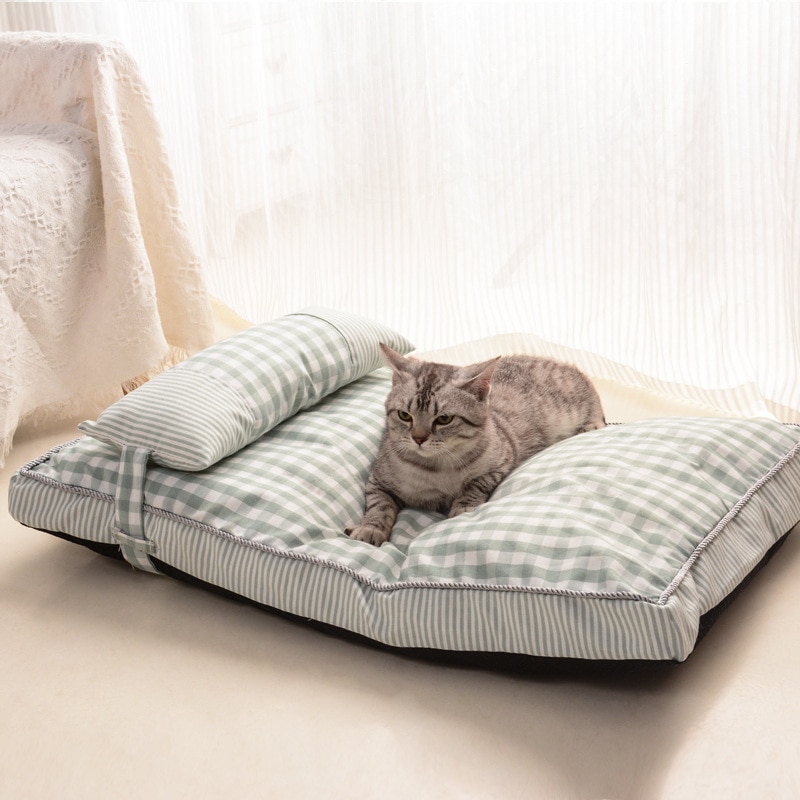 Vrai-lit-pour-chat-Lit-matelasse-chien-Coussin-avec-oreiller-pour-animaux