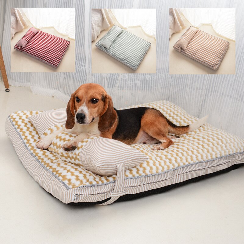 Vrai-lit-pour-chat-Lit-matelasse-chien-Coussin-avec-oreiller-pour-animaux