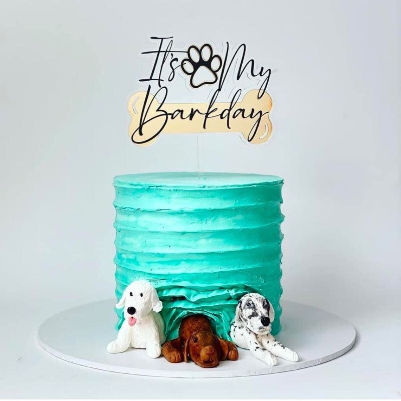 Cake topper Vanille anniversaire chiens - Petits Compagnons