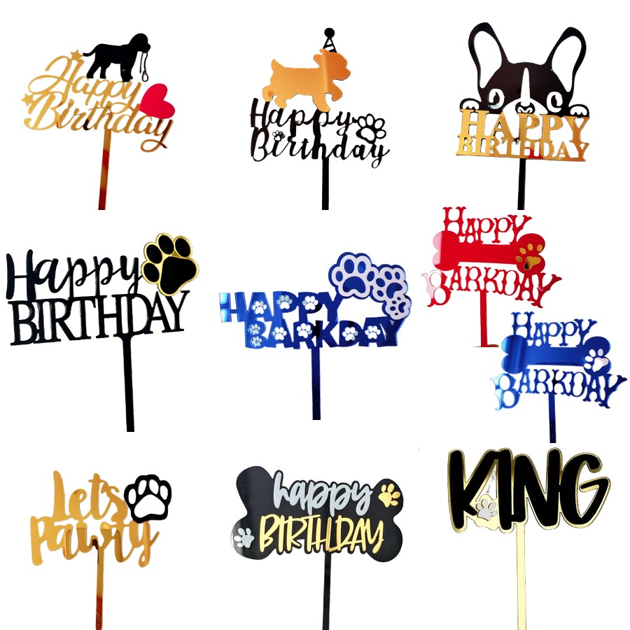 Cake-topper-chien-Decoration-anniversaire-pour-chien-Deco-gateau-anniversaire-chien-Toppers-chiens