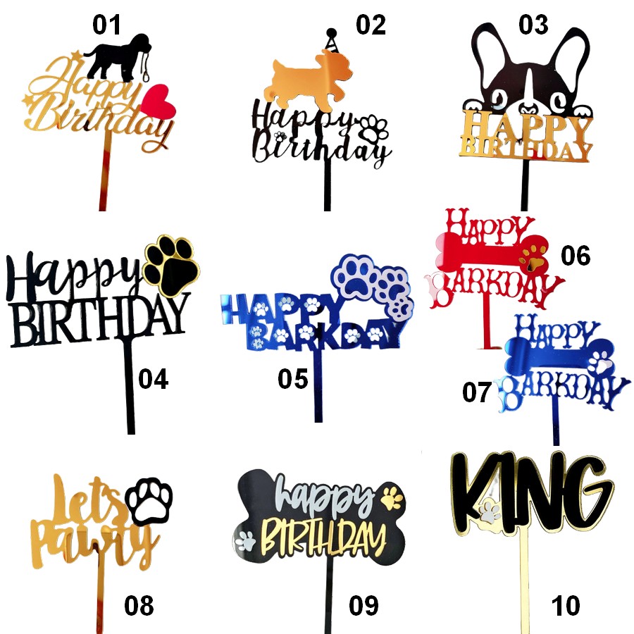 Cake-topper-chien-Decoration-anniversaire-pour-chien-Deco-gateau-anniversaire-chien-Toppers-chiens