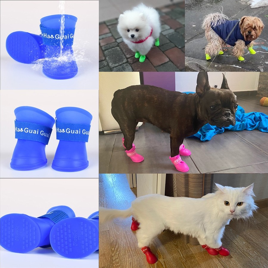 Botte-impermeable-pour-chien-Chaussure-de-pluie-chiens-Chaussure-d-été-pour-chien