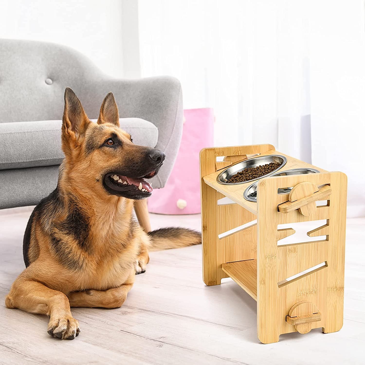 Gamelle Double Compartiment Pour Petit Chien, Chat, Rongeur - 24x12x4 Cm, Plastique Léger - Pour Eau Et Croquettes - Couleur Aléatoire