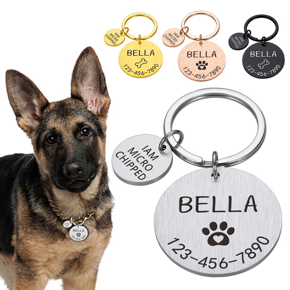 Medaille-gravee-pour-chien-Plaque-chien-identification-Medaille-personnalisee-chiot-medaille-double-chiens