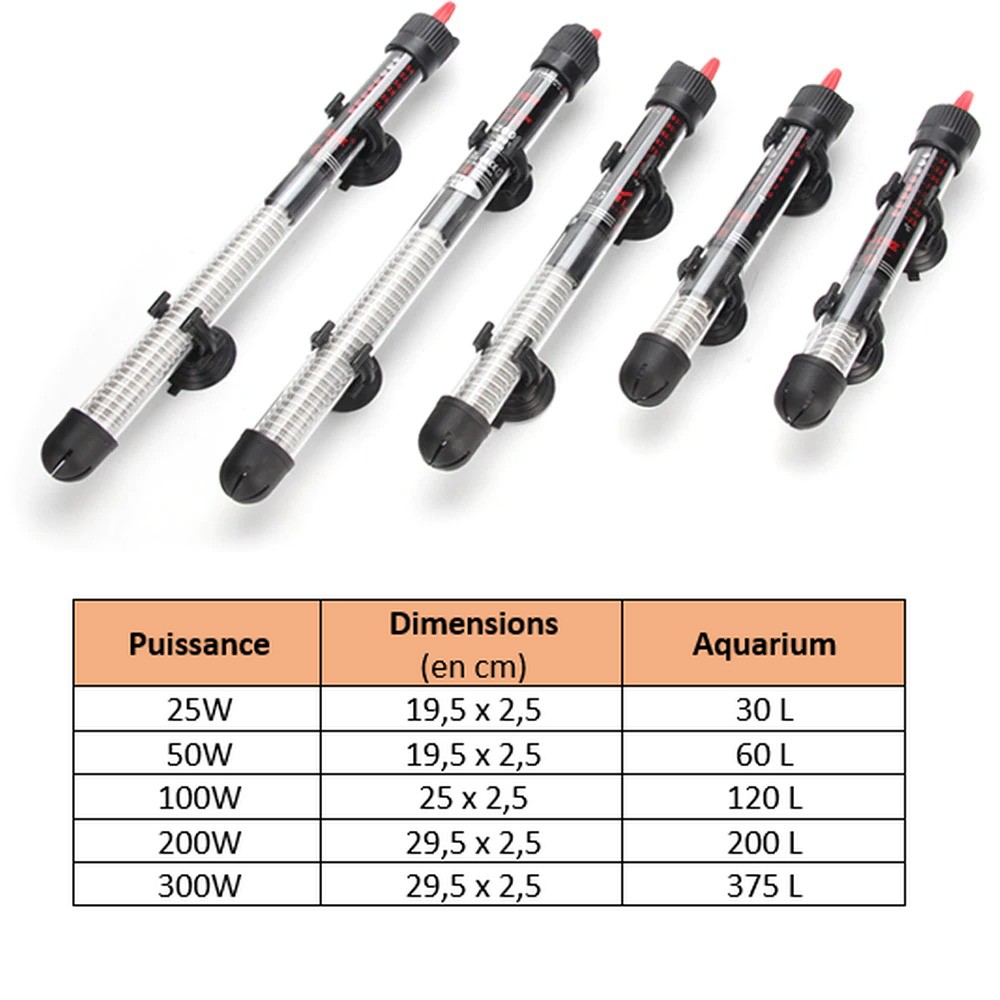 Chauffage ou thermoplongeur 200W pour aquarium pas cher et discount