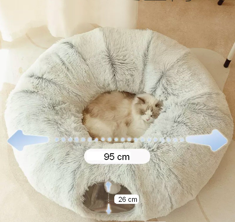 Grand-tunnel-de-jeux-combine-lit-pour-chats-Grand-tunnel-en-peluche-avec-balle-chats-Grand-couchage-ludique-pour-chats