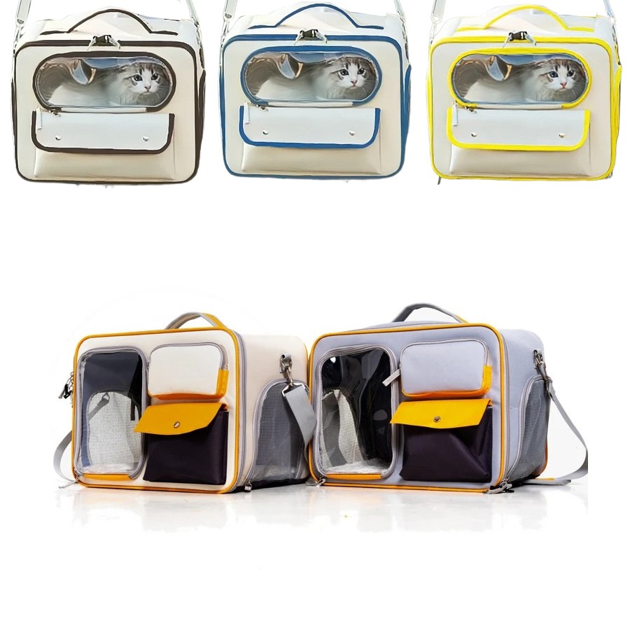 Sac de transport extensible pour chats et chiens, avec structure