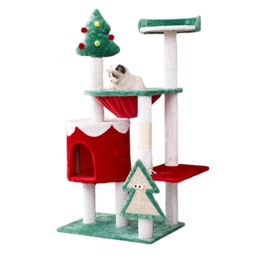 Grand arbre à chat de Noël