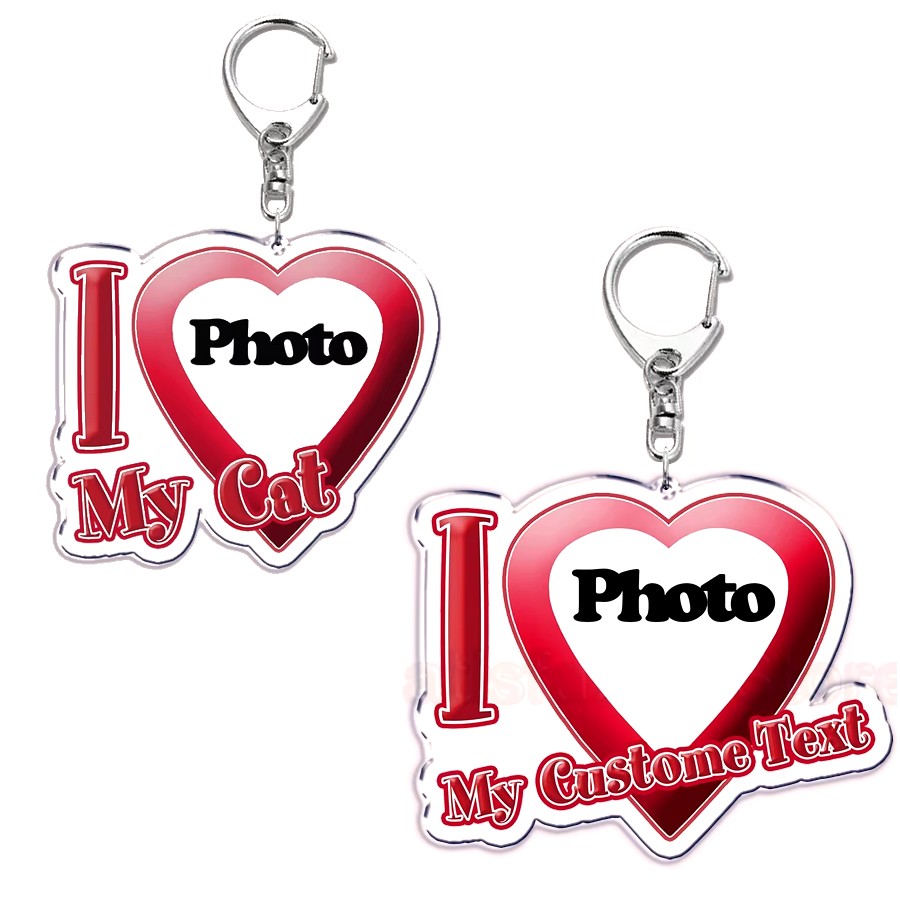 Porte-clé photo chat