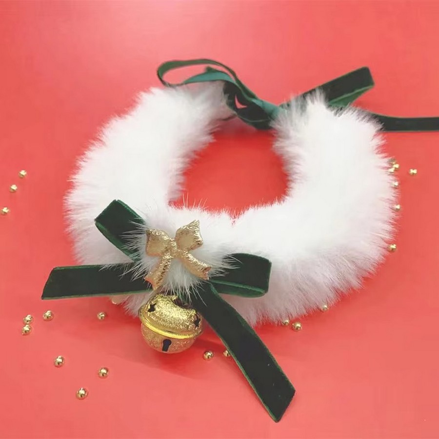 Collier De Noël Chien Chat - Rouge Et Vert Avec Pompons, élastique Réglable Pour Petits Et Moyens Animaux - 9