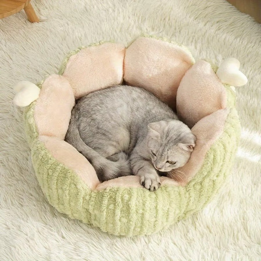 Couchage-cœur-pour-chat-Panier-avec-cœur-pour-chien-Lit-moelleux-decor-coeurs-pour-animaux