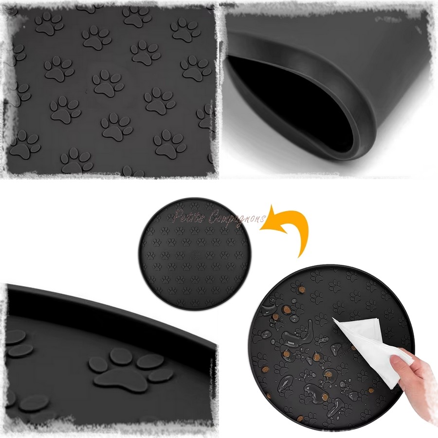 Tapis-protection-gamelle-rond-Dessous-de-gamelles-rond-Tapis-de-gamelles-rond-pour-animaux