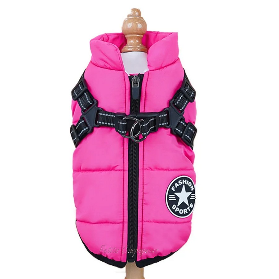 Manteau-hiver-avec-harnais-chien-Veste-impermeable-polaire-chien-Vetement-hiver-grand-chien