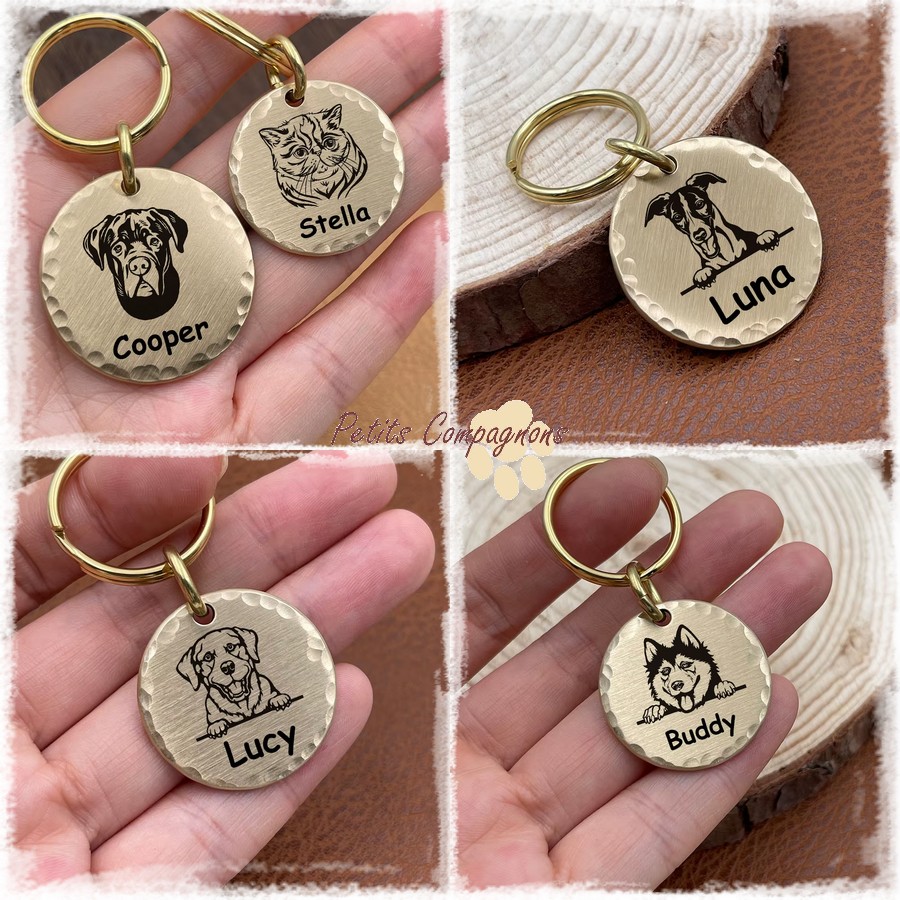 Medaille-laiton-personnalisee-Medaille-gravee-pour-animaux-Medaille-luxe-personnalisee-pour-chien-chat