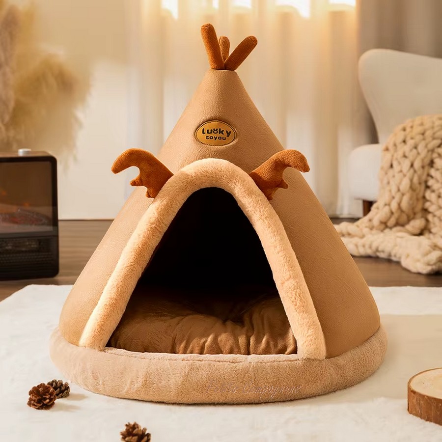 Tipi-hiver-pour-animaux-Tente-hiver-chat-d-interieur-Tipi-original-pour-chien