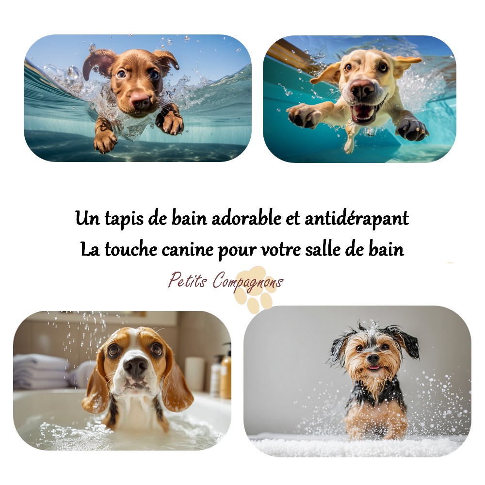 Tapis de bain motif chien