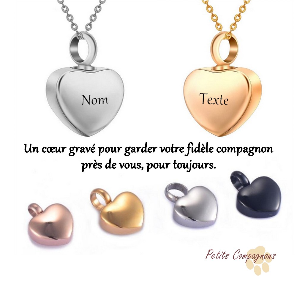 Pendentif urne coeur gravé