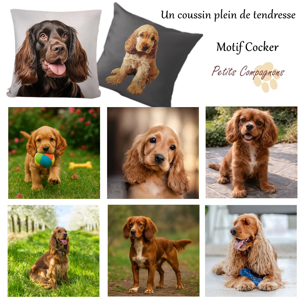 Housse de coussin Cocker