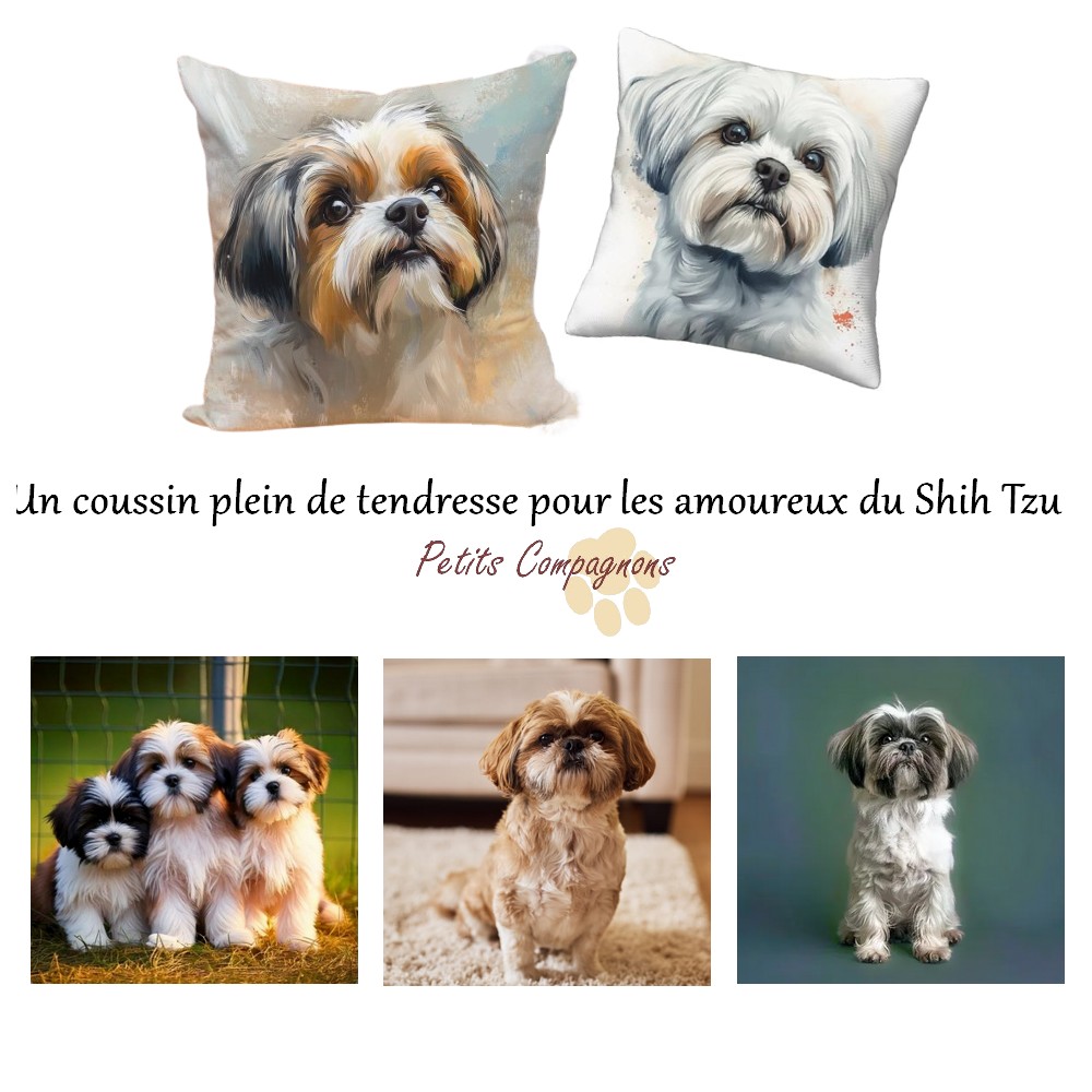 Housse de coussin Shih Tzu