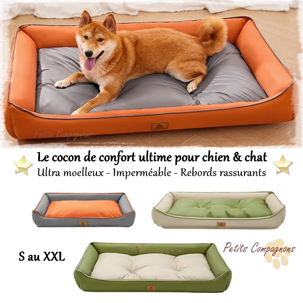 CocoonBed – Coussin Panier Moelleux Imperméable à Rebords Élevés