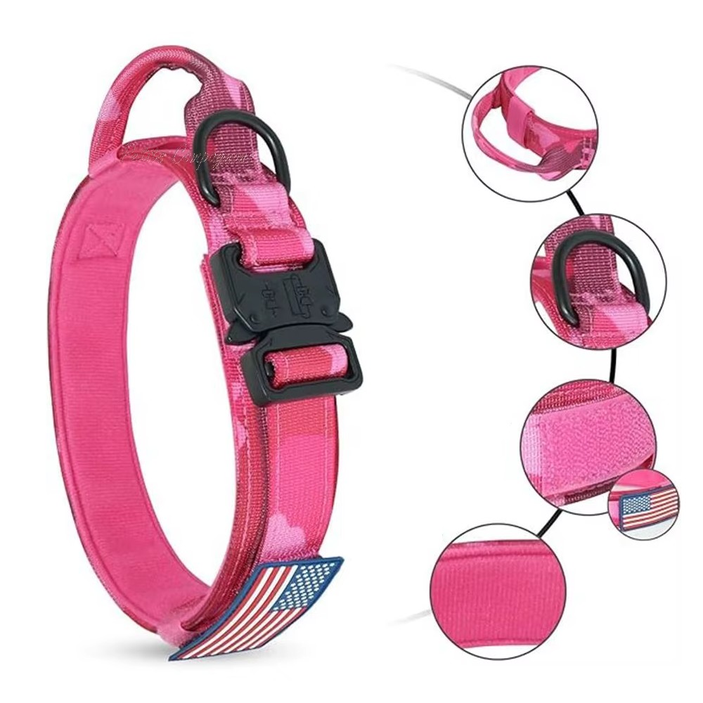 harnais-tactique-laisse-collier-rose-militaire