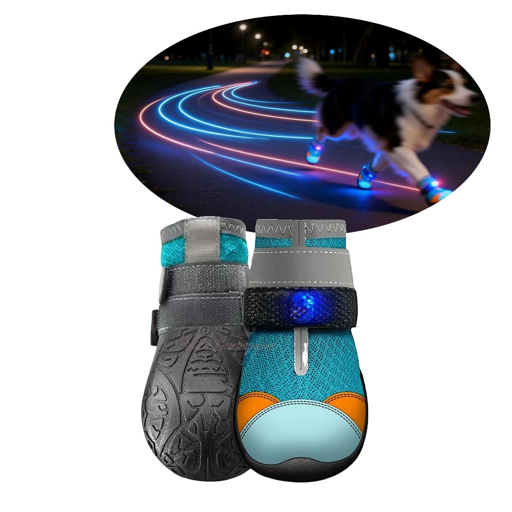 chaussures-chien-lumineuses-led