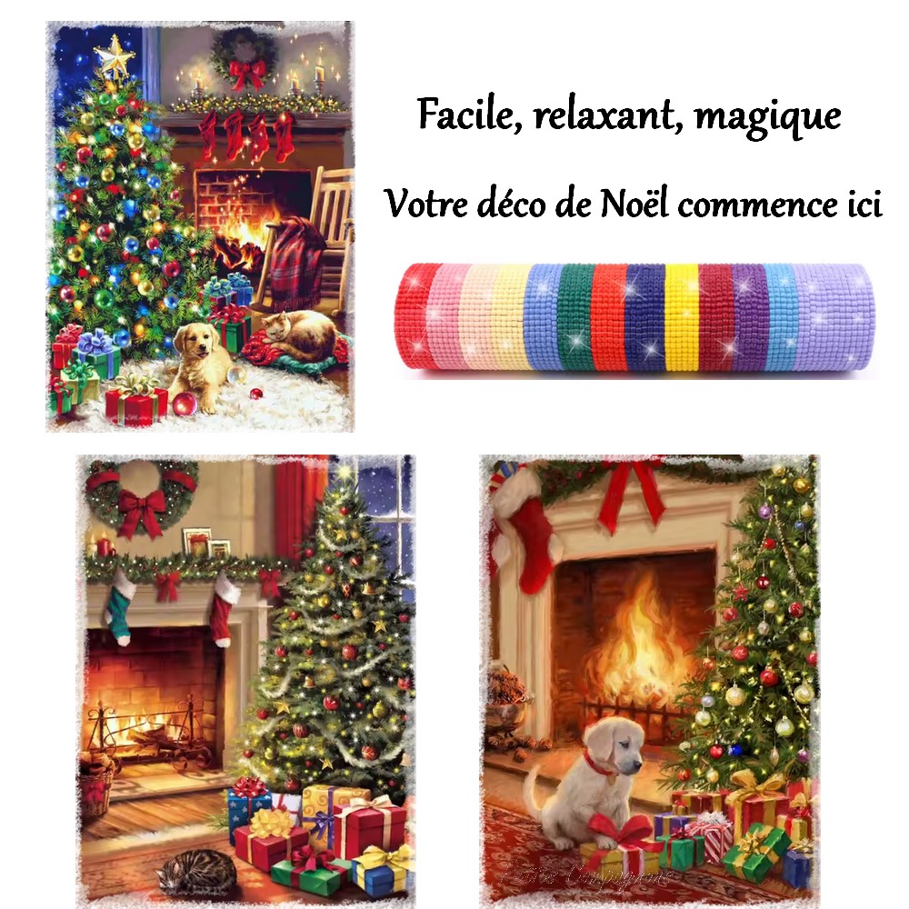 Peinture diamant - Collection Noël - Chats et Chiens