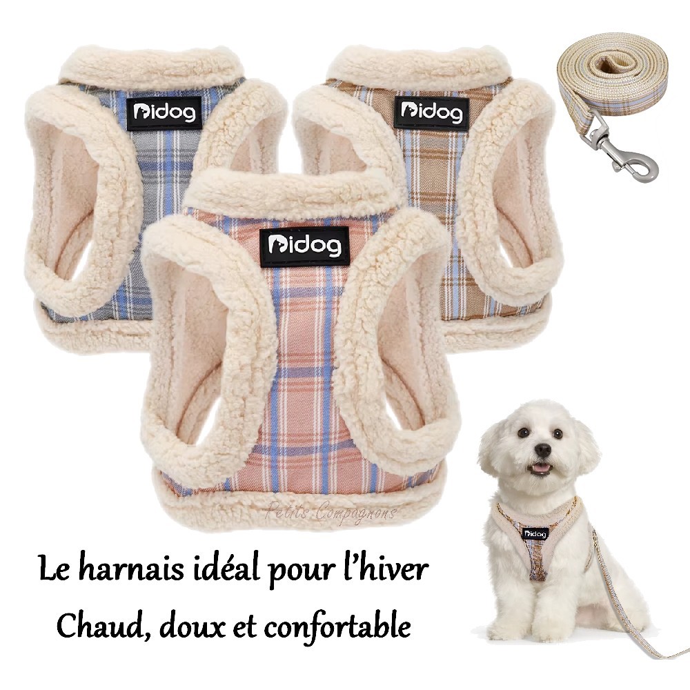 Harnais polaire avec laisse assortie