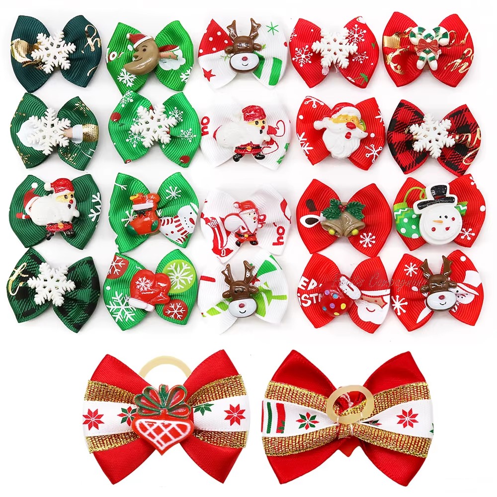Lot de 10 noeuds papillon Noël