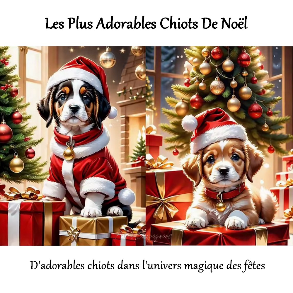 Peinture diamant - Collection Noël - Chiots